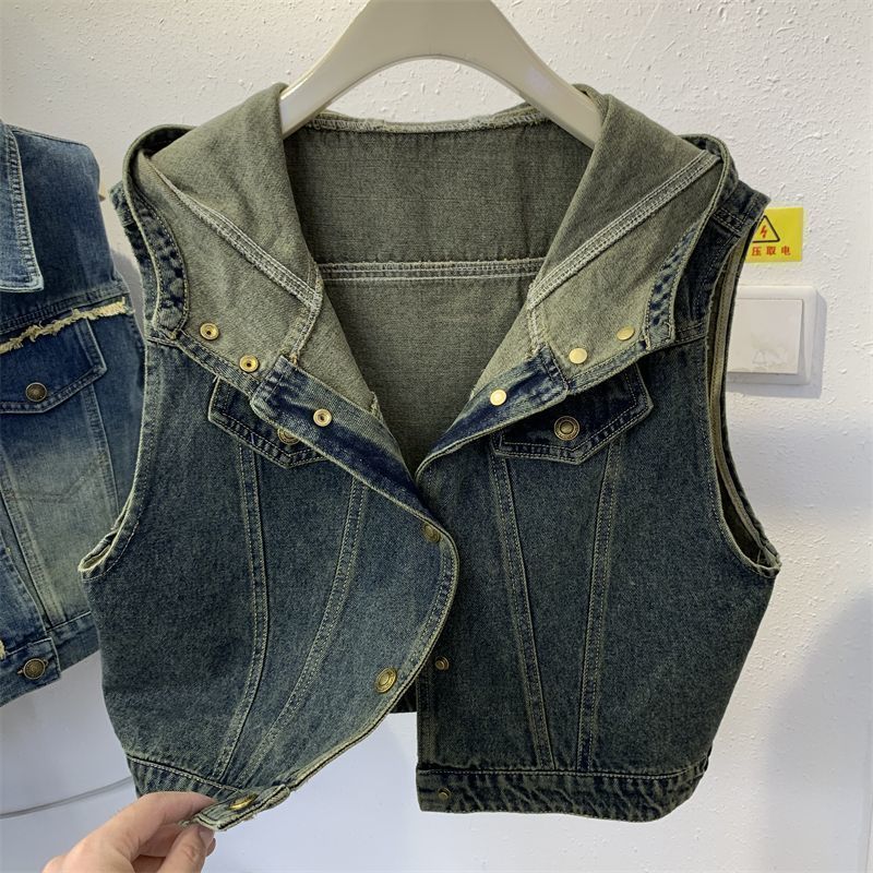 Winter Lamb Wool Denim Short Jacket Women's Retro Temperament Thin Thickened Warm Cotton Jacket Top Velvet