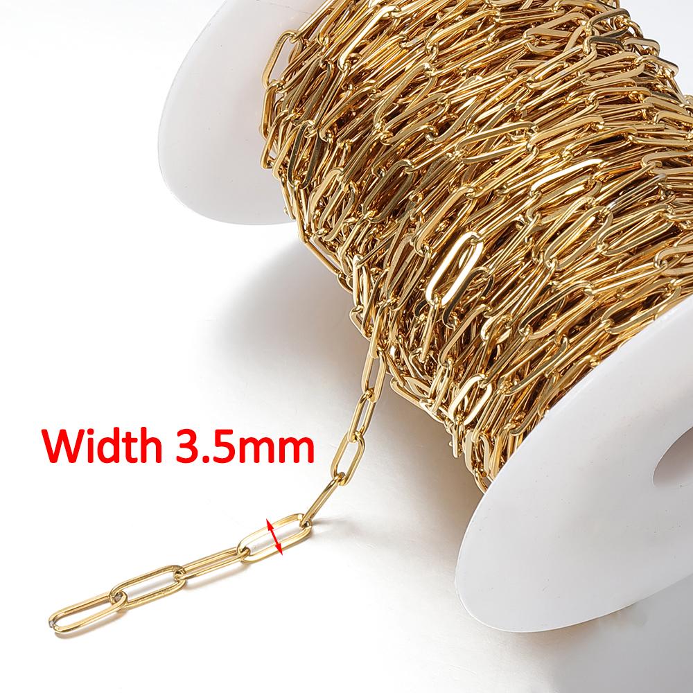 20Meters/Roll 1M No Fade Stainless Steel Chain Multi Sizes Basic Chains for Jewelry Making DIY Bracelet Necklace Chain Wholesale