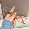 Myopia Glasses Women Ultralight Metal Half Frame Prescription Cat Eye Anti Blue Light Computer Glasses 0 To -6 0