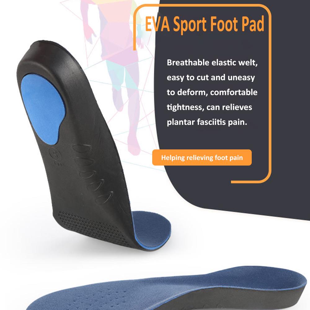 2Pcs EVA High-Impact Shoe Insoles Foot Care Pads Pain Relieve Sport Running Gel