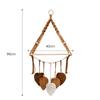 Bohemian Macrame Wall Shelf, Hand‑woven Cotton Rope Leaf Wall Hanging Decor