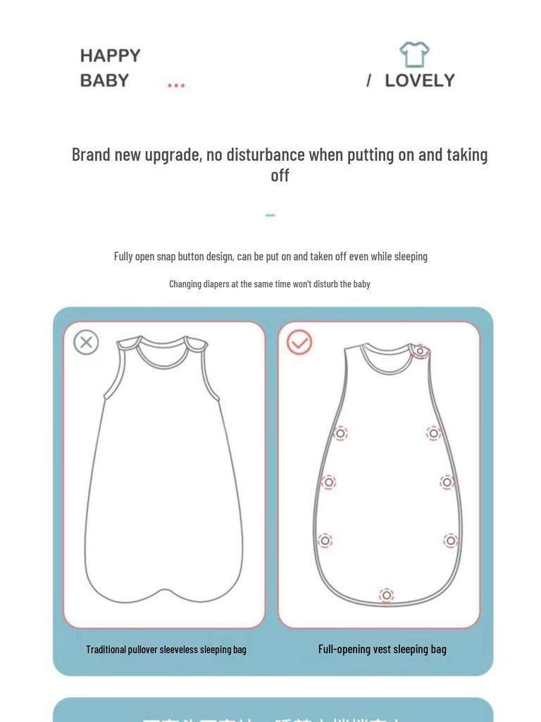 Pure Cotton Sleeveless Baby Sleeping Bag - Summer Thin Anti-Kick Vest for Newborns and Children