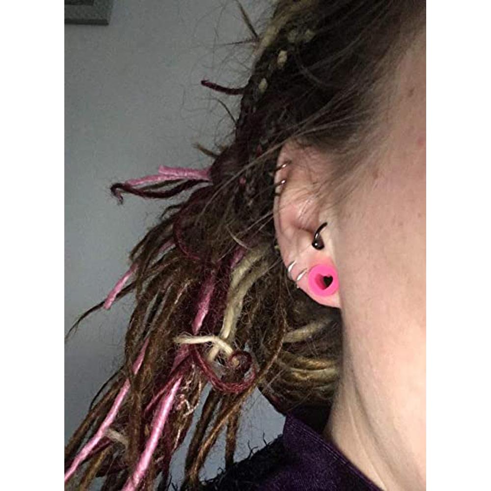 1 Paar Herz Weiche Flexible Silikon Ohrstöpsel Doppelt Gewölbte Dehner Flesh Tunnels Körperschmuck 6-20mm Mehrere Farben