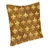 Royal Gold Brown Marble Fleur De Lis Cushion Cover xcm Lily Flower Soft Velvet Luxury Pillow Cases for Sofa