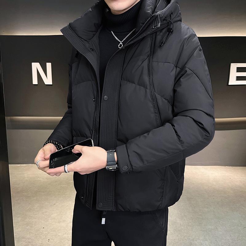 Men's Trendy Hooded Down Jacket: Warm, Casual Winter Outerwear