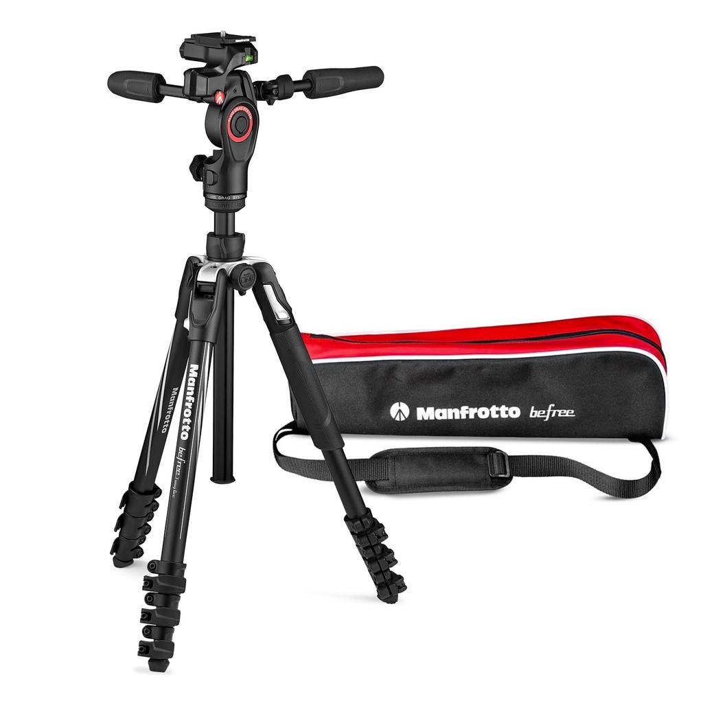 Manfrotto Befree Advanced Live Travel Tripod Kit Head 6kg Load Capacity Up To 151cm For Vlogging YouTubers Carrying Bag Included 3-Way MH01HY-3W