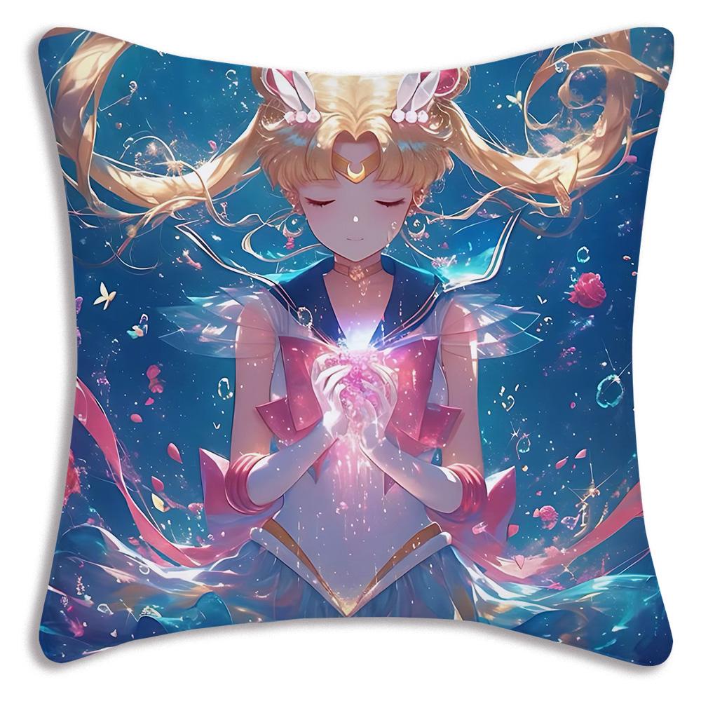 1PC Cute M-shaped Moon Pillowcase Cartoon Sofa Decoration Home Double-sided Printing Cute Square Cushion Pillowcase