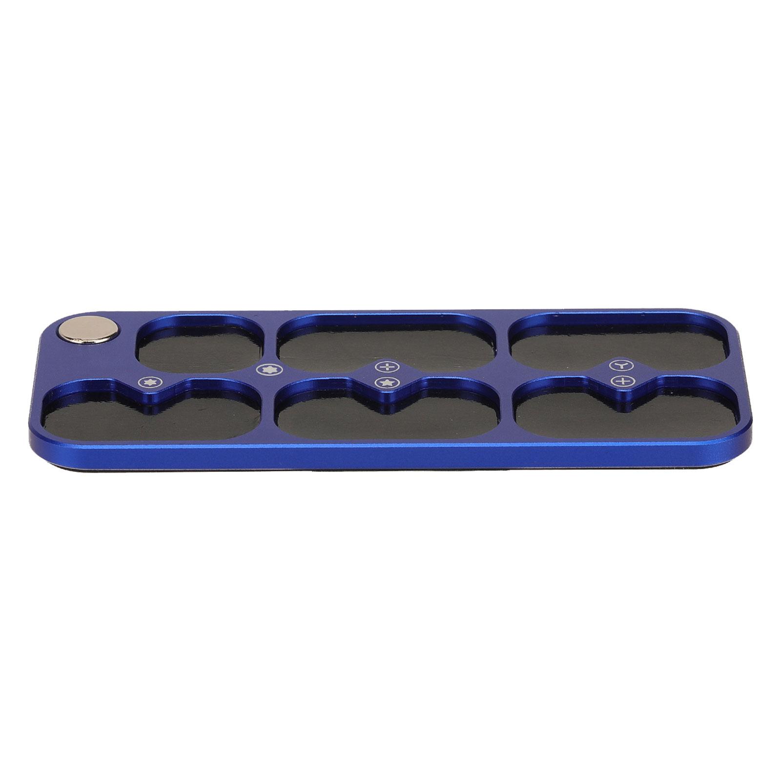 

Multi Purpose 6 Slot Magnetic Parts Tray Organizing Hardware Workshops Rubber Aluminum Material Lightweight Hobbyists 1