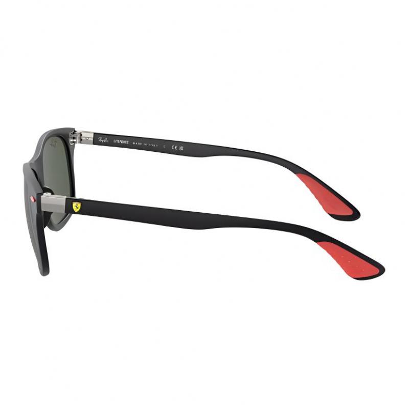 RayBan Brand Logo Metallic Polyether Ether Ketone Square Sunglasses Women's Black