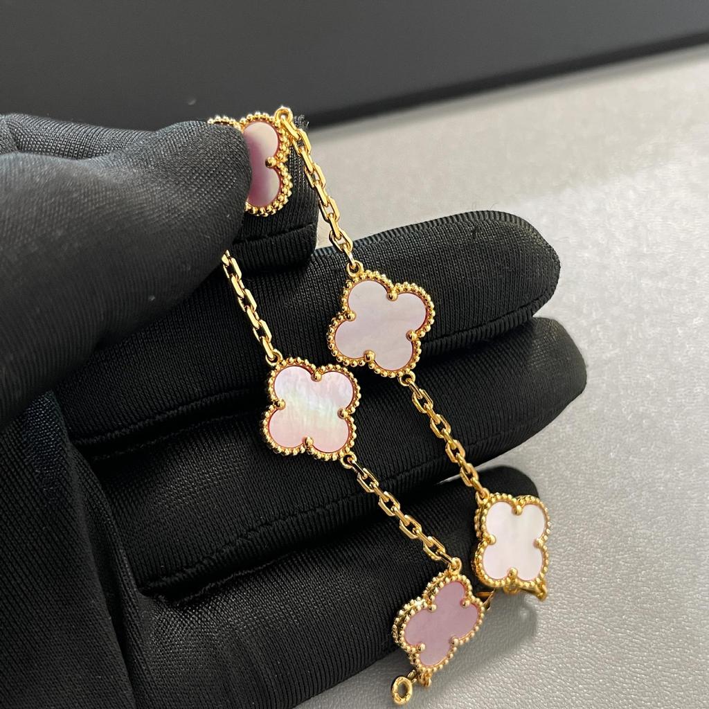 Złota Bransoletka i Naszyjnik z Czterolistną Koniczyną, Platerowane 18K - Idealny Prezent na Urodziny Dziewczyny