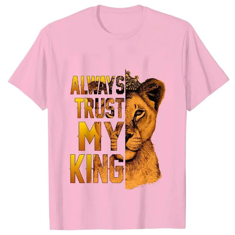 Lví král a královna párové tričko Láska Top Móda Krátký rukáv Pár Oblečení Korejské Oversized Tričko Láska Ženy Muži Top Trička
