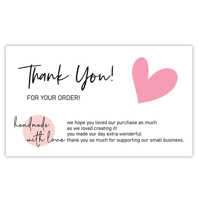 Pink 'Thank You' Cards - 50 Sheets/Pack for Gift Boxes, Decorations, and Postcards