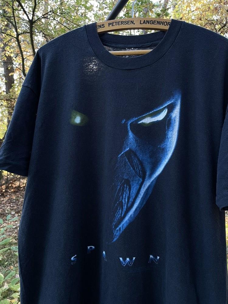 90s Spawn Movie Retro style Horror Face Navy T shirt Short Sleeve tee NH25460 Unisex T-Shirt S