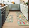Cartoon Graffiti Knife and Fork Soft Kitchen Non-slip Floor Mat, Kitchen Carpet Mat, Washable Home Decoration Carpet Mat