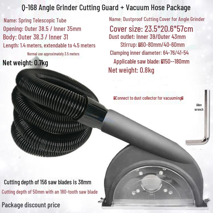 6" and 7" Angle Grinder Dust Cover for Dry Cutting and Grooving