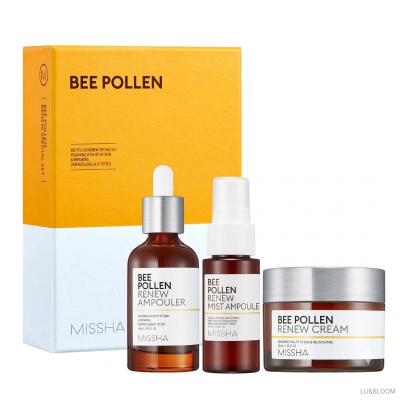 MISSHA Bee Pollen Renew Special 3-Piece Set (Ampouler 40ml + Cream 50ml +Mist Ampoule 30ml)