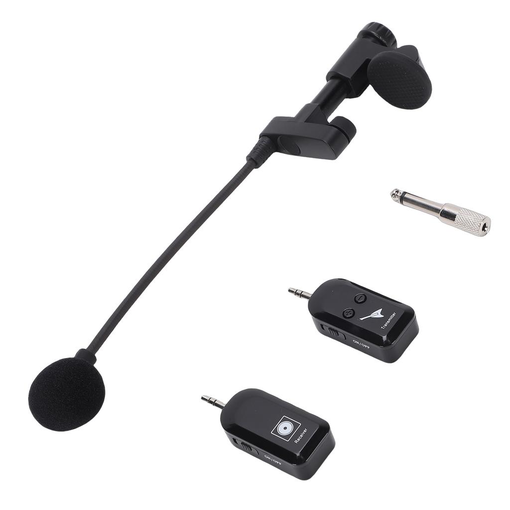 Wireless Instrument Microphone 2.4G Violin Cello Guitar Clip On Condenser Mic for Stage Performance Band