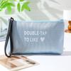 Love waterproof letter makeup bag Multi functional minimalist cosmetic bag Portable lipstick storage bag