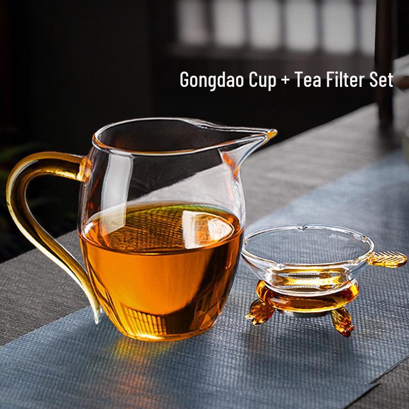 COODORA Glass Kung Fu Tea Set Fairness Cup with Strainer