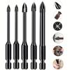 5pc Multi-Material Drill Bit Set for Efficient Drilling - Durable Hex Shank, Anti-Corrosion, Versatile for Glass/Ceramic/Wood-