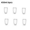 80/150/250/350/450ml Double-Wall Insulated Clear Glass Espresso Cups Perfect for Tea, Coffee, Latte, Cafe, Milk, Restaurant Use