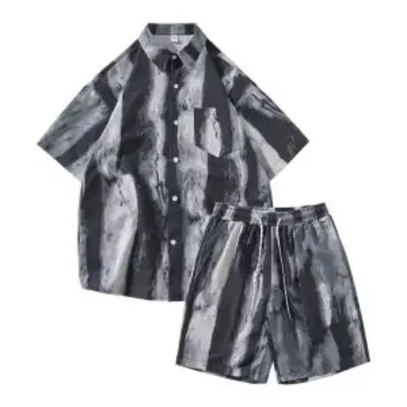 Short-sleeved Shirt Men's Beach Summer Casual Handsome Loose High-end Top Outfit Hombre Elegante Casual Menswear Brand