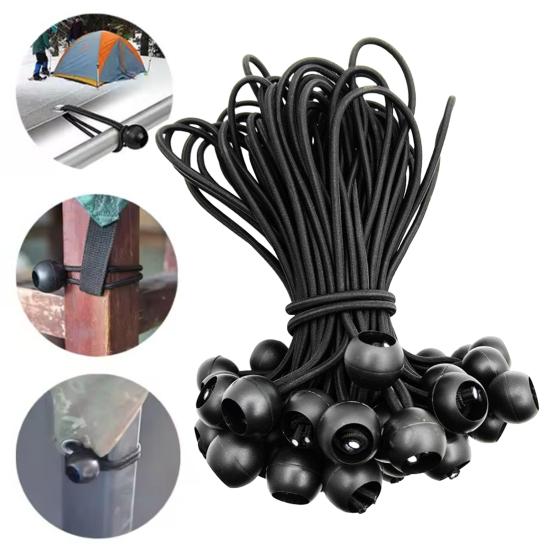 15/40/60 szt. Elastyczne linki kulkowe Heavy Duty Outdoor Camping Namiot Markiza Plandeka Linka do mocowania Odporna na UV Elastyczna lina z plastikową kulką