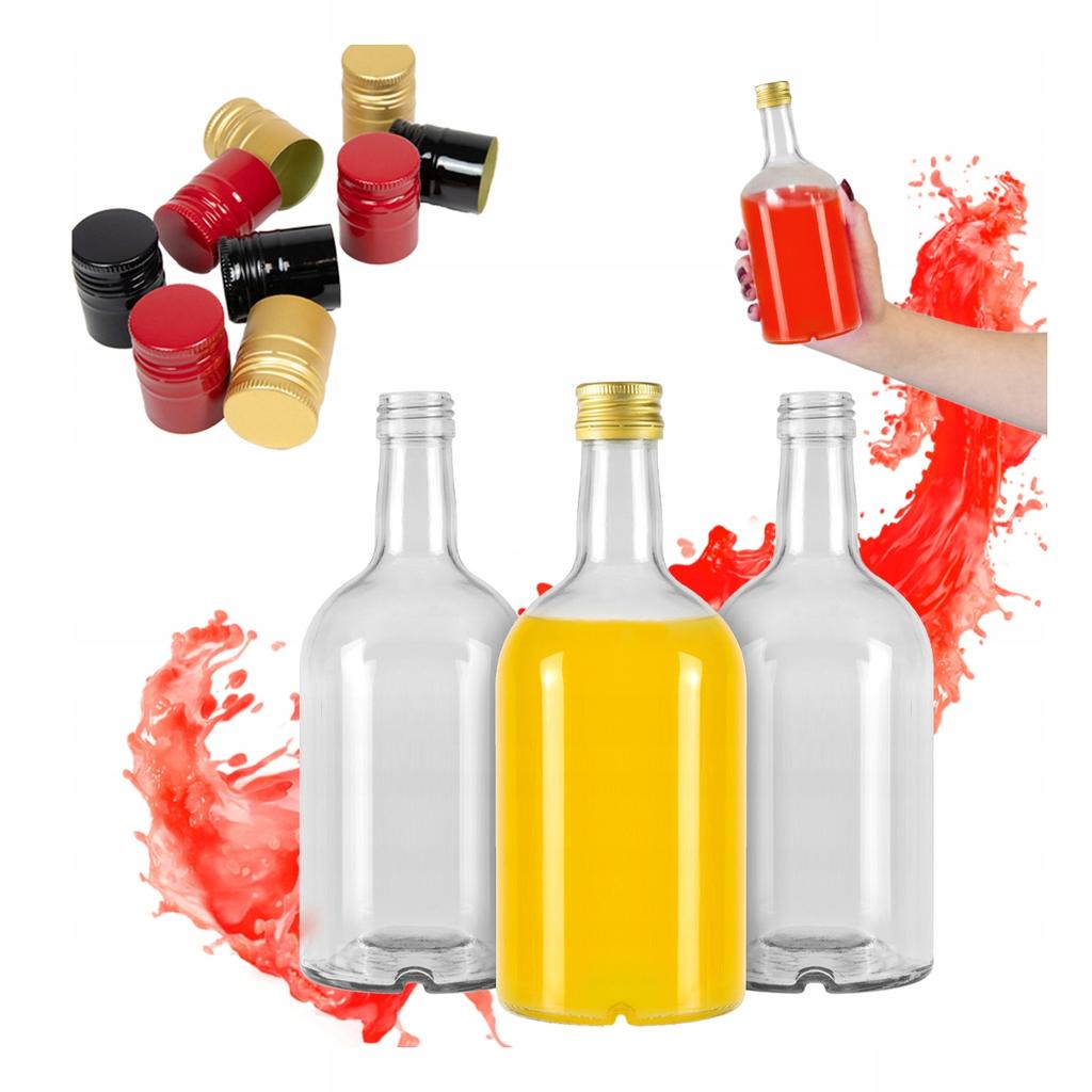 50x Modern Bottle BLANKA 500ml + Cap For Liqueurs, Juice, Wine 0.5l