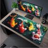 Japanese Desk Mat Black  White Mouse Pad Koi Fish Japan Art Seal Yinyang Fish Large XL Gaming Deskmat Rubber Mousepad X