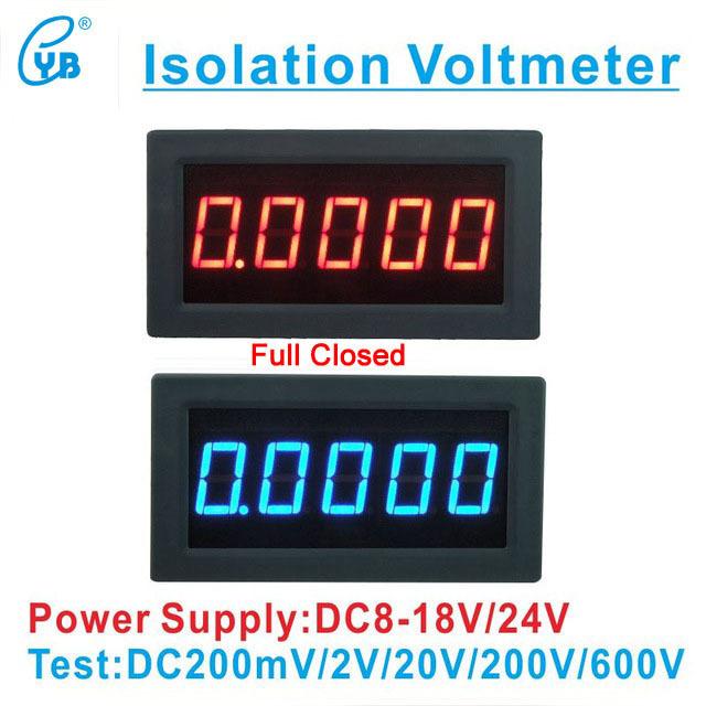 YB5145BI DC Isolation Voltmeter 4 1/2 LED Digital Voltage Meter 5 Bits 200mV/2V/20V/100V/200V/300V/600V 12 Volt meter Tester 4.5