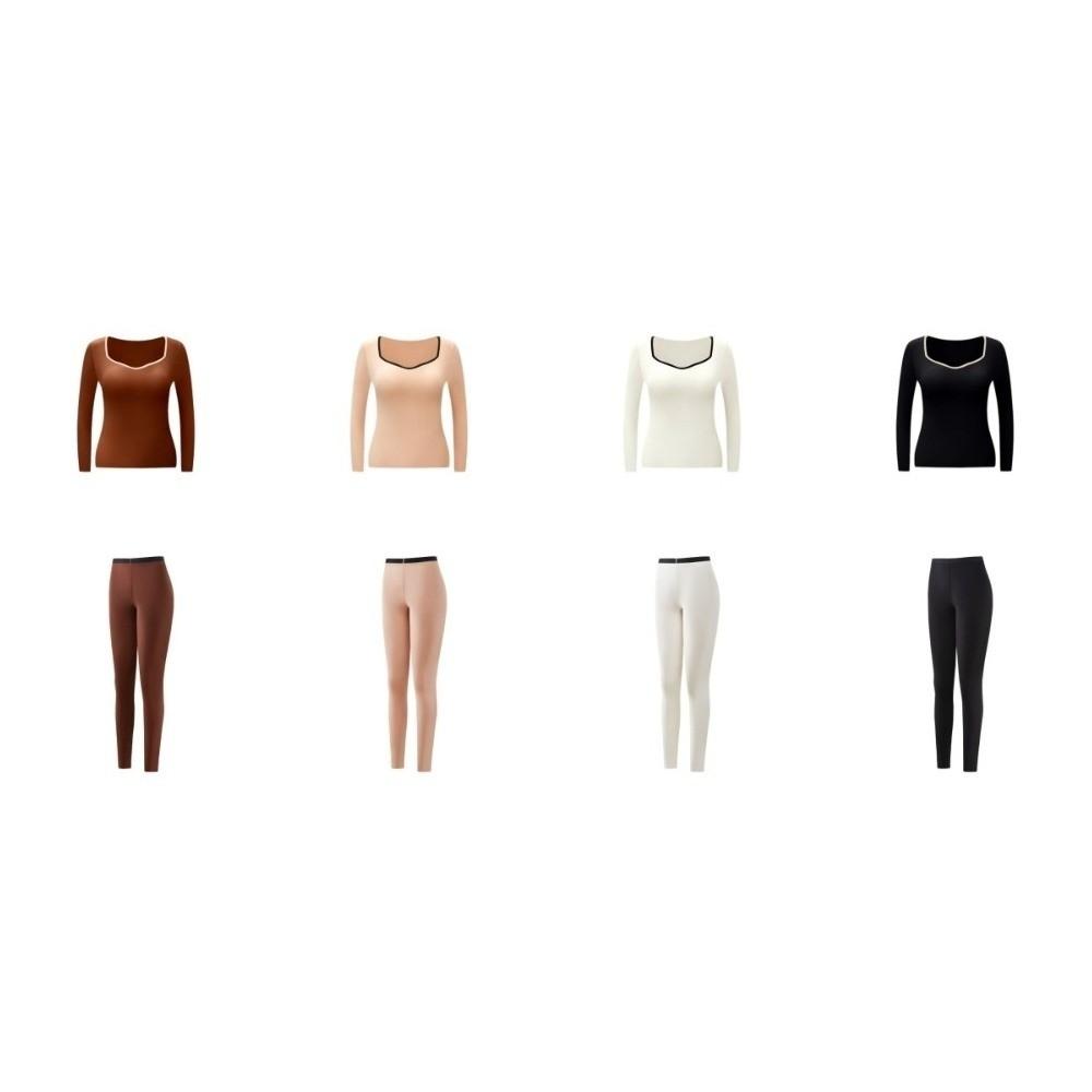 V Neck Women Thermal Clothes Tops and Pants Warmth Long Pants Thermal Underwear Lady