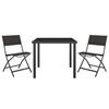VidaXL Ensemble de Salle à Manger d'Extérieur 3 pcs Mobilier à Dîner de Patio Table et Chaises de Repas de Terrasse Mobilier 3073512