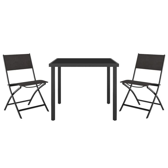 VidaXL Ensemble de Salle à Manger d'Extérieur 3 pcs Mobilier à Dîner de Patio Table et Chaises de Repas de Terrasse Mobilier 3073512