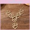 Fashion Exaggerated Accessory Geometric Triangle Rectangular Necklace Hollow