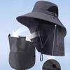 Summer Quick-Drying Boonie Hats With Neck Mask Cover Men Breathable Mesh Sun Visor Fisherman Hats Outdoor Wide Brim Bucket Caps