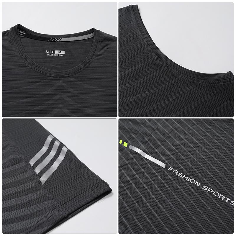 Men's Running Tank Top Fitness Wear Shirts Tops Man Sports First Layer Undershirt Ice Vest Sweatshirt Gym Tees Singlet Marathon