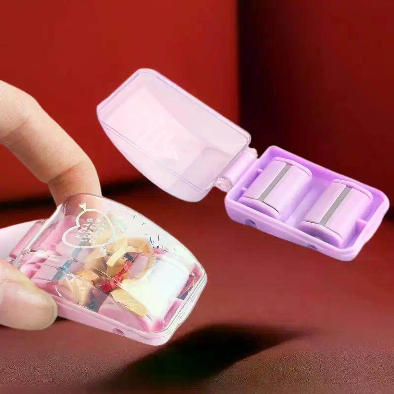 1 Piece Cute Eraser Manual Desktop Sweeper Mini Eraser Crumb Collectors Portable Desktop Vacuum Cleaner Students Gif