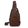 Men's Retro Crocodile Pattern Chest Bag - Large Capacity European and American Style Crossbody & Shoulder Bag.