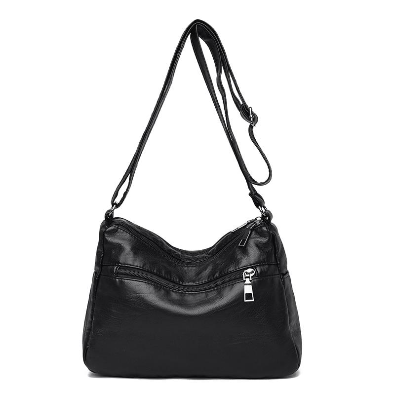 Women's Lightweight Soft PU Leather Multi-Pocket Crossbody Shoulder Bag – Ideal for Mothers