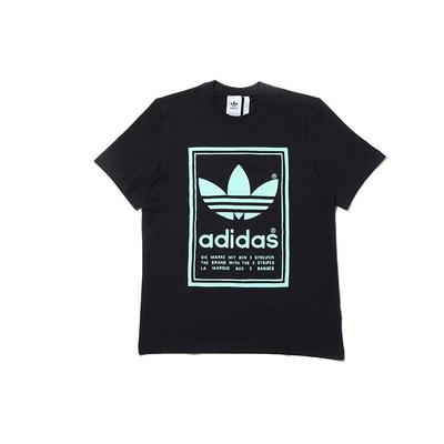 Originals Trefoil Beidseitig bedrucktes, lässiges Kurzarm-T-Shirt für Herren, Oberteile, Schwarz, DJ2712