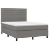 Maison Exclusive - Sommier à lattes de lit avec matelas Gris foncé 140x200cm Tissu