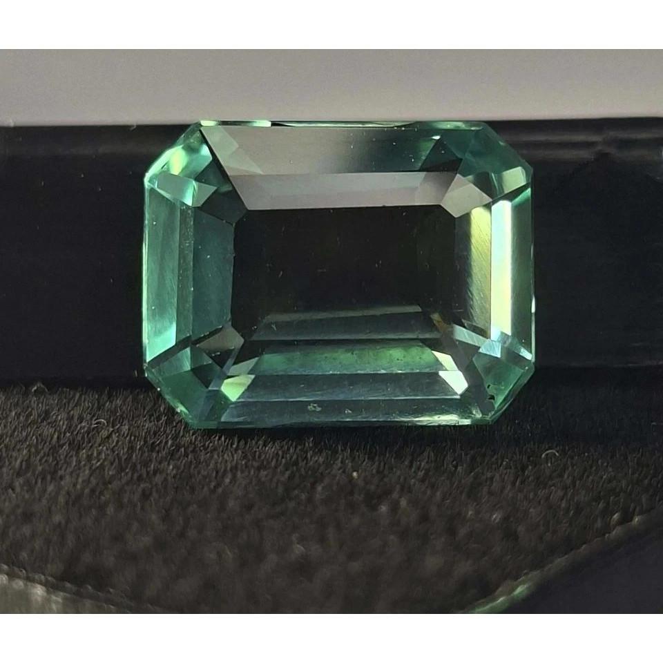 Certified Natural Green Sapphire Emerald Cut 8-10 Ct Fabulous Loose Gemstone