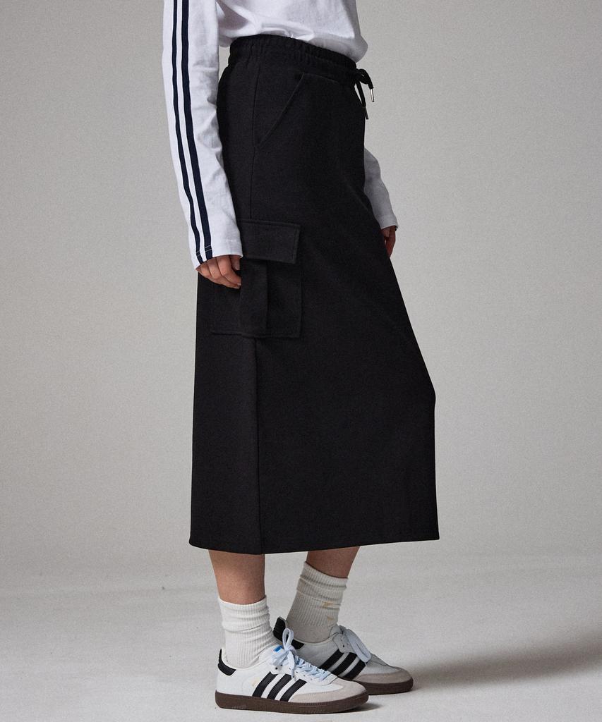 AWESOME STUDIO Cargo Sweat Long Skirt Melange Grey