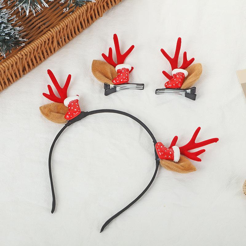 Red Christmas Antler Fairy Headband – Festive Holiday Decoration and Gift