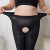 Sexy Women Plus Size Open Crotch Pantyhose 10 Large Elastic Nylon Crotchless Black Tights High Waist Female Stockings Hosiery
