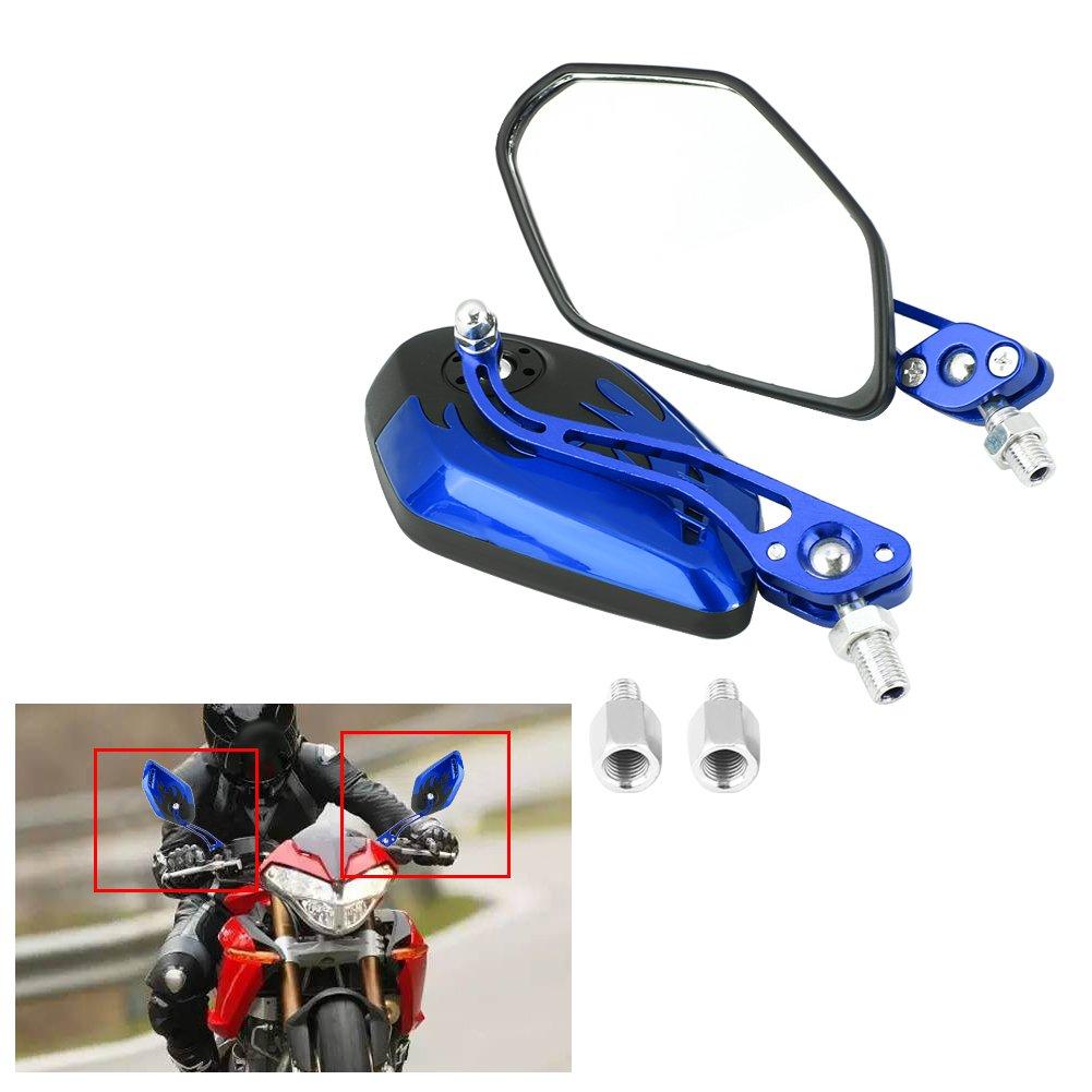 Specchio Moto Set Sinistro e Destro 10mm, Specchio Scooter-Qiilu Universale 8mm 10mm Moto Scooter