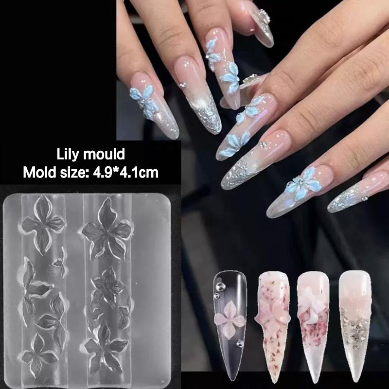 Silikonowa Forma do Paznokci Kształt Kwiatu Róży Dekoracje do Paznokci Salon Paznokci Design DIY Narzędzie do Stereoskopowego Manicure w Salonie Paznokci