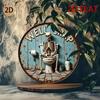 Gotische Vintage Skelett Toilette Metall Wandkunst Rustikales Badezimmer Dekor Schild