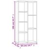 Bookshelf Concrete Grey 50 x 25 x 106 cm Particleboard