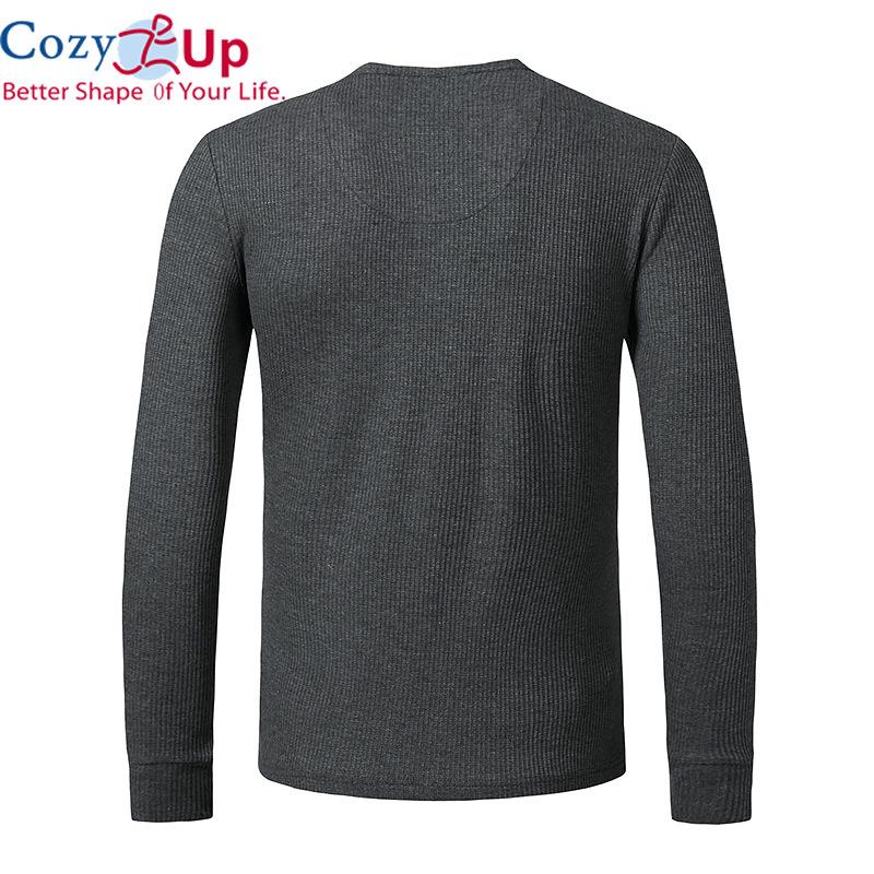 Cozy Up Waffel-T-Shirt Herren Henley Shirt Casual Slim Fit Langarm T-Shirt Homme Solid Hip Hop Camisetas Tops